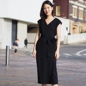 The Japanese GoWeave Short Sleeve Mini Wrap Dress